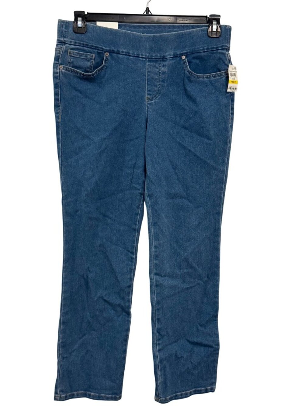 Style & Co Petite Pull-On Straight Leg Jeans PM Short Blue Denim New